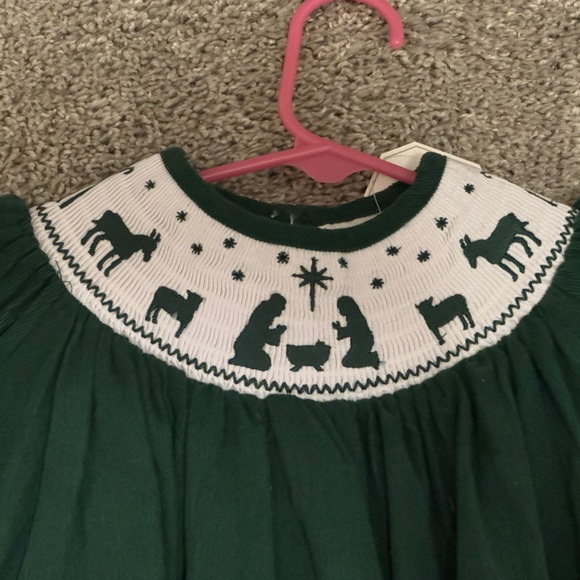 Green corduroy Christmas dress - Picture 2 of 4